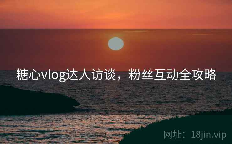 糖心vlog达人访谈，粉丝互动全攻略